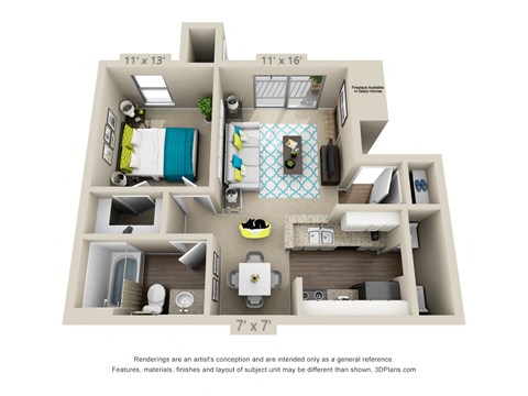3D floorplan of The Barton